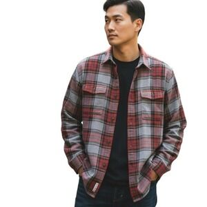Orvis Mens Shirt Sz XL Red Gray
Plaid Cotton Flannel Long Sleeve Button Classic